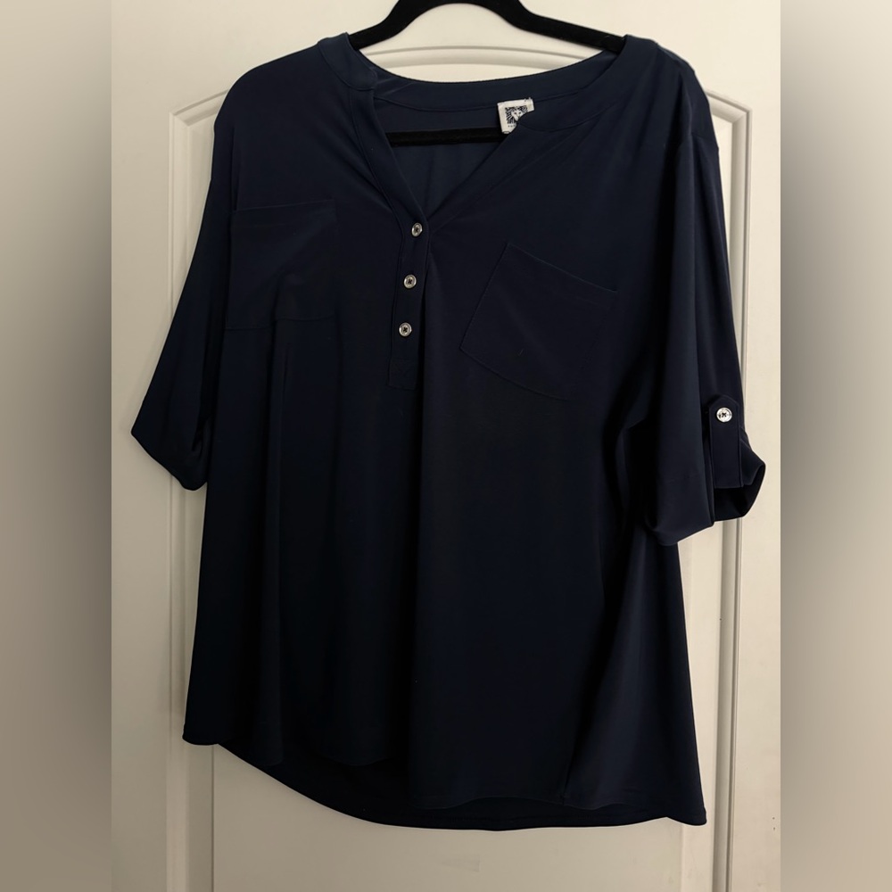 Anne Klein Midnight Blue Blouse